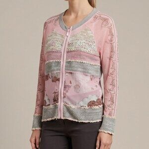 Tricotto Patchwork Zip Front Jacket Size XL